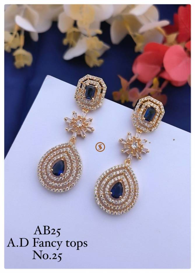 31 AB AD Silver Diamond Fancy Earrings Wholesale Market In Surat
